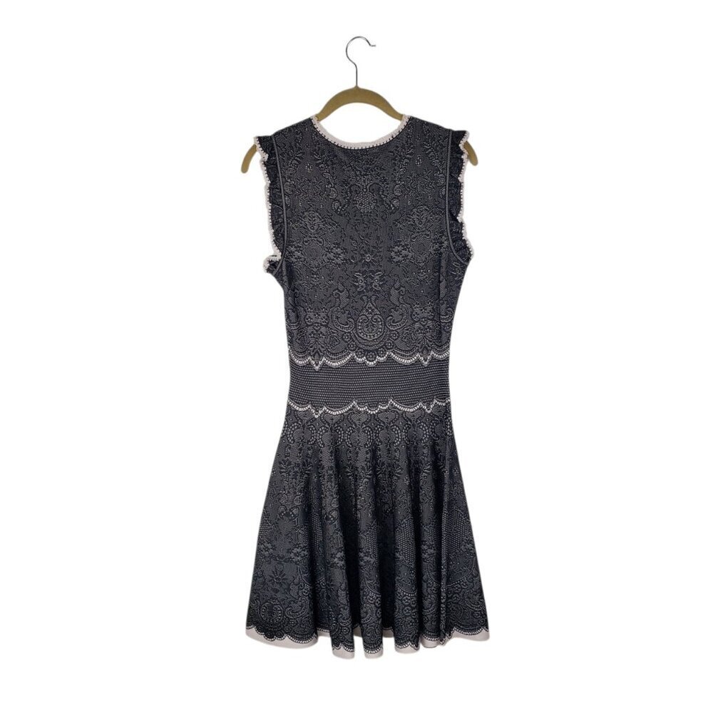 Alexander McQueen Lace Look Jacquard Knit Fit and Flare Dress Womens Medium - Picture 2 of 12